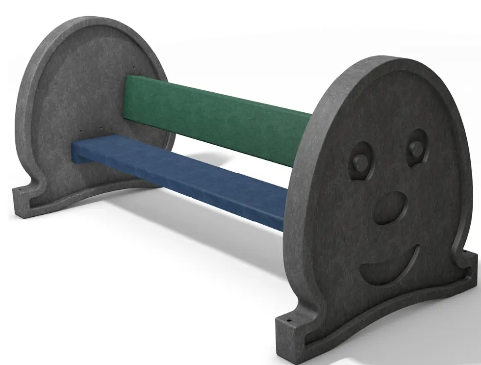 Banc pour enfants PIPPOLINO gris / bleu / vert 150 x 68 x 70 cm