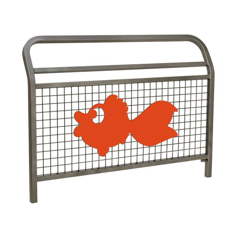 BARRIÈRE CONVIVIALE® "SPÉCIALE ÉCOLE" AVEC ANIMATION "POISSON" EN RAL 3020