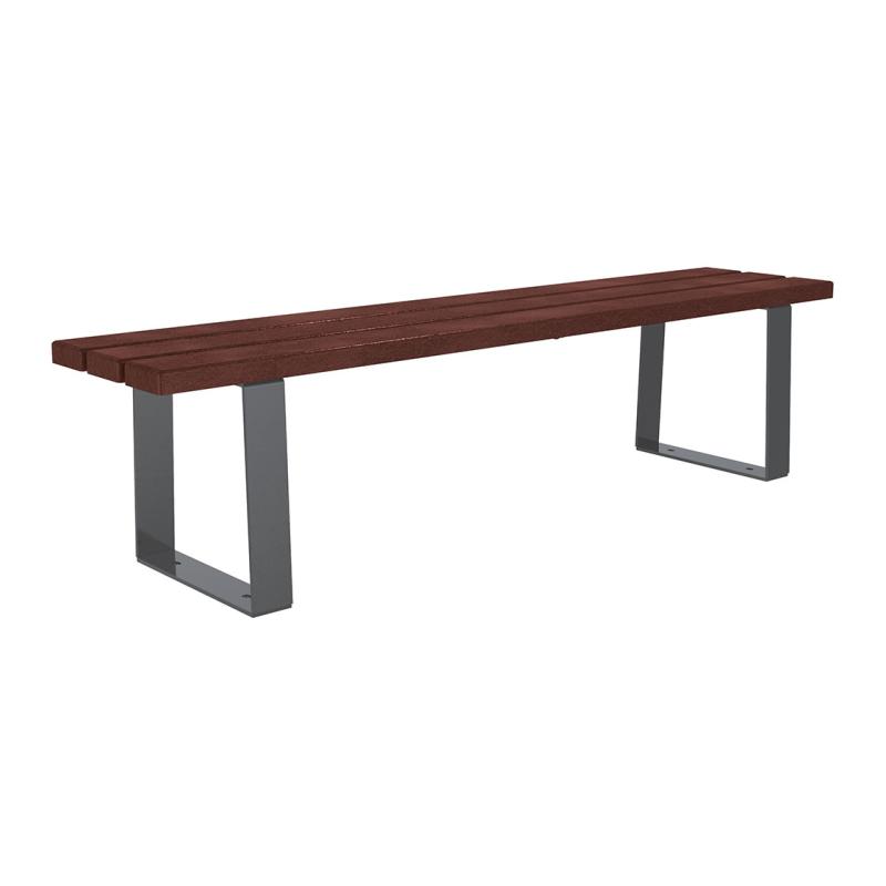 BANQUETTE RIGA ACIER & PLASTIQUE RECYCLÉ MARRON