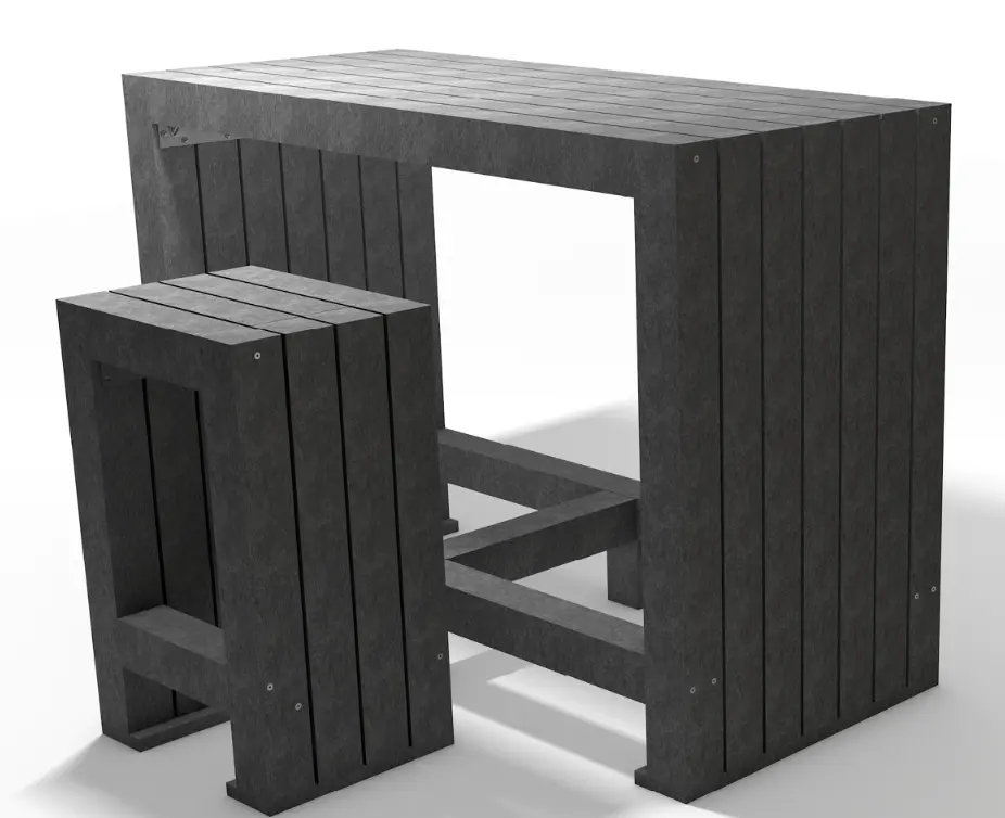 Table haute bar CALERO 150x67x110 cm gris